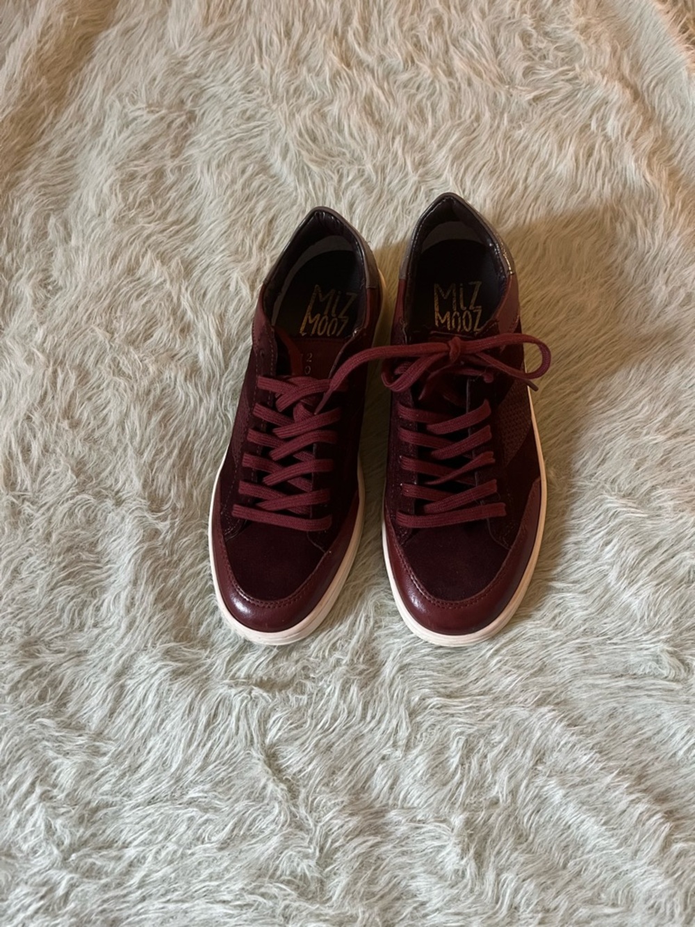 Miz Mooz Women's Wine-Red Low Top Sneakers